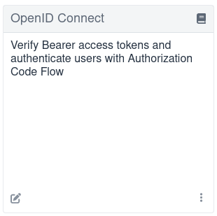 Dev UI OpenID Connect card