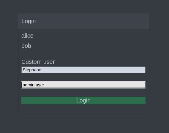 Dev Services for OIDC custom user login