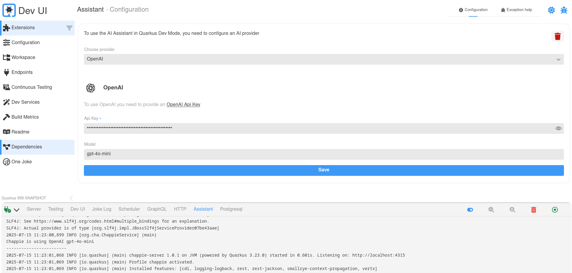 Dev Assistant Configuration